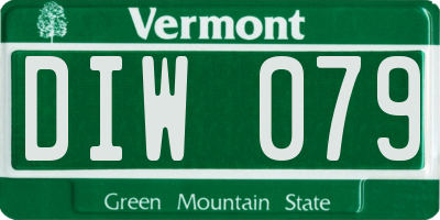 VT license plate DIW079