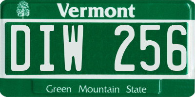 VT license plate DIW256
