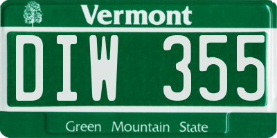 VT license plate DIW355
