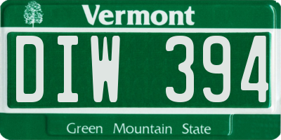 VT license plate DIW394