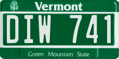 VT license plate DIW741