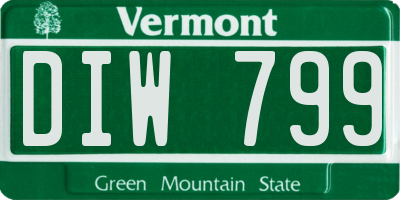 VT license plate DIW799