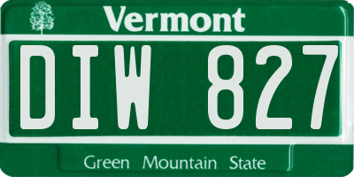 VT license plate DIW827