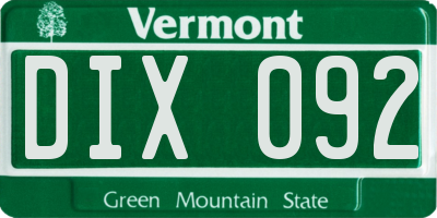 VT license plate DIX092
