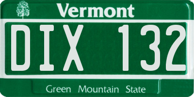 VT license plate DIX132