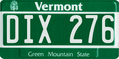 VT license plate DIX276