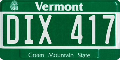 VT license plate DIX417