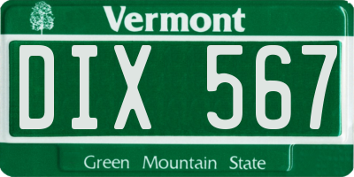 VT license plate DIX567