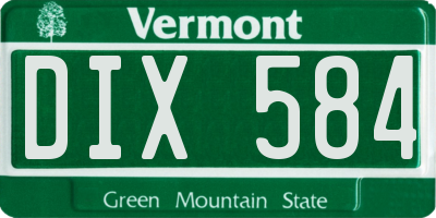 VT license plate DIX584