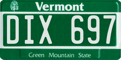 VT license plate DIX697
