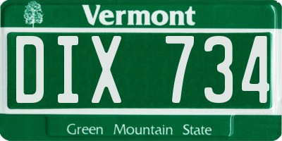 VT license plate DIX734