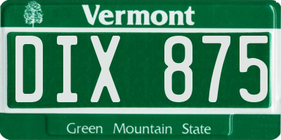 VT license plate DIX875