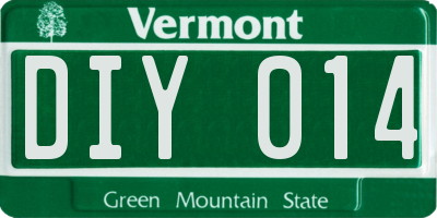 VT license plate DIY014