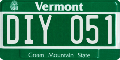 VT license plate DIY051