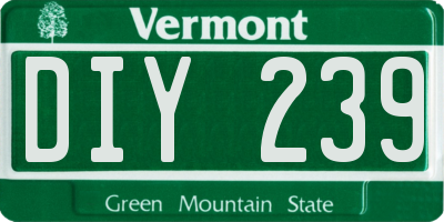 VT license plate DIY239