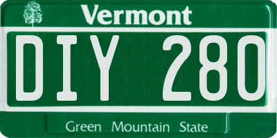 VT license plate DIY280