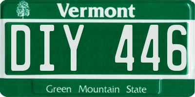 VT license plate DIY446