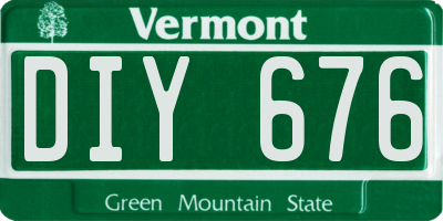 VT license plate DIY676