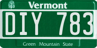 VT license plate DIY783
