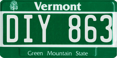 VT license plate DIY863