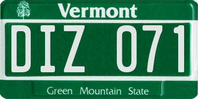 VT license plate DIZ071