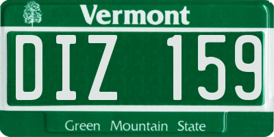 VT license plate DIZ159