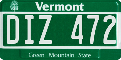 VT license plate DIZ472