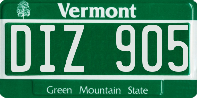 VT license plate DIZ905
