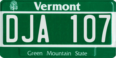 VT license plate DJA107