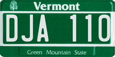 VT license plate DJA110