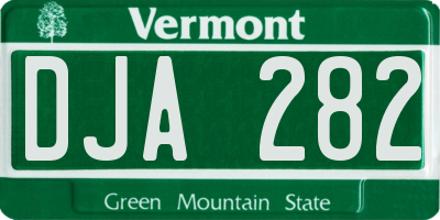 VT license plate DJA282