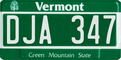 VT license plate DJA347