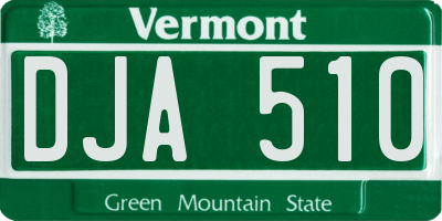 VT license plate DJA510