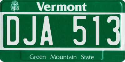 VT license plate DJA513