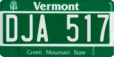 VT license plate DJA517