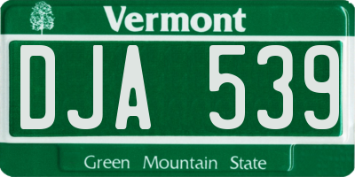 VT license plate DJA539