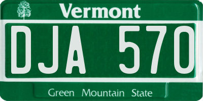 VT license plate DJA570