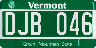 VT license plate DJB046