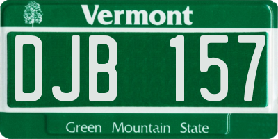 VT license plate DJB157