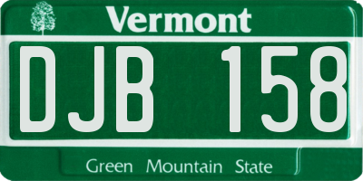 VT license plate DJB158