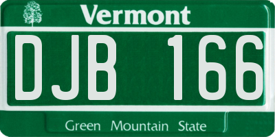 VT license plate DJB166