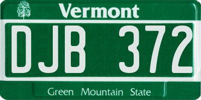 VT license plate DJB372