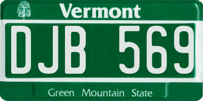 VT license plate DJB569