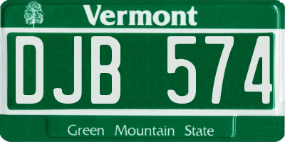 VT license plate DJB574