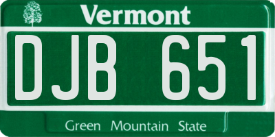 VT license plate DJB651