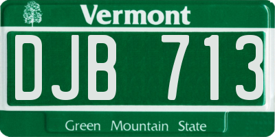 VT license plate DJB713