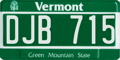 VT license plate DJB715