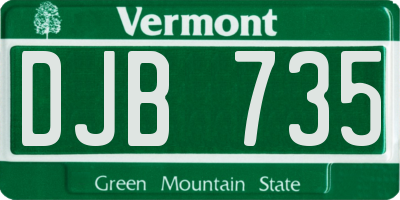 VT license plate DJB735