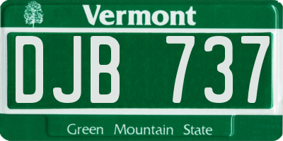 VT license plate DJB737