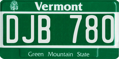 VT license plate DJB780